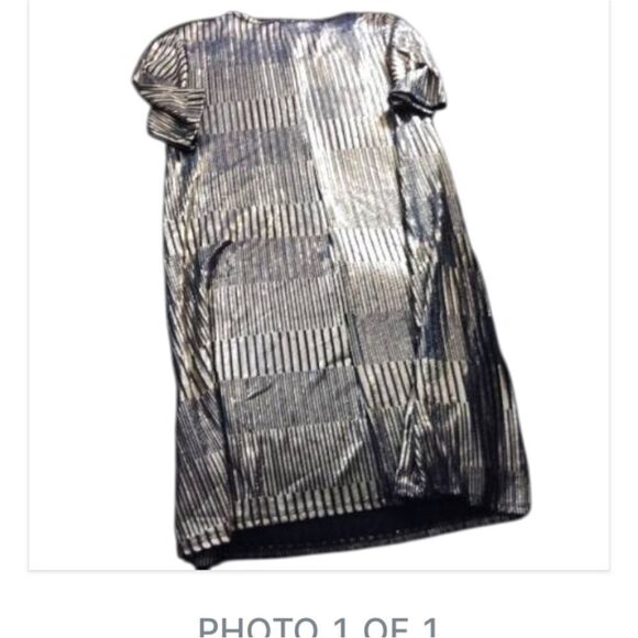 Espresso gold/Navy blue shimmy dress, nwt - Picture 6 of 6